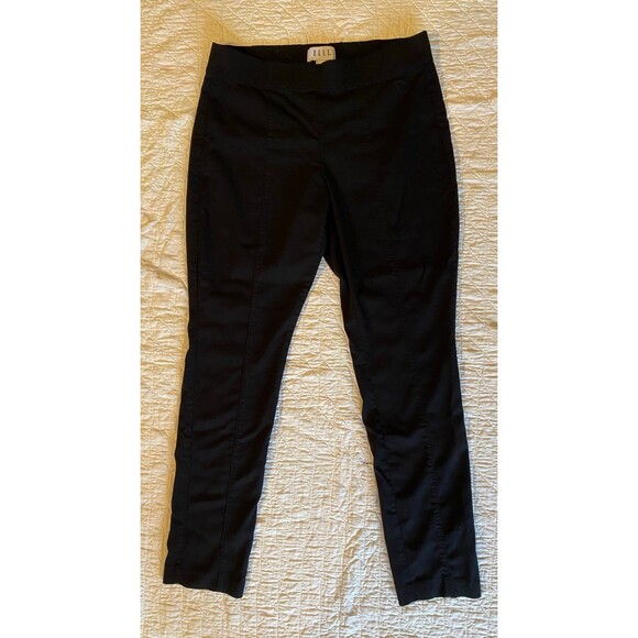 Elle Black Womans  Pants Size 12 Elastic Waist Stretch Cropped Slacks - Picture 2 of 10